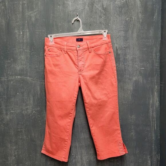 NYDJ Jeans Salmon Peach Cropped/Capri 8 Petite - Picture 1 of 13